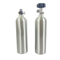 TPED/ISO-cilindro de co2 para acuario con válvula lateral, aluminio sin costuras, 0,5 l, 0,8 L, 1L, 2L, 3L