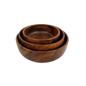 Tazón para Servir Ensaladas Vintage de Madera de Acacia Ecológica Hecho a Mano Personalizado, Tazón para Servir de Madera Pulida al por Mayor para Fiestas - Product Image 4