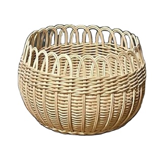 Finest Quality Deep Rattan Mesh Serving <b>Bowl</b> Large Size Food <b>Mixing</b> <b>Bowl</b> Perfect for Home Kitchen Elegant Design Great Value - Product Image 1