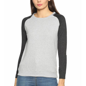 Top Quality <b>Women</b> Grey Melange & <b>Black</b> Colourblocked Sweatshirt Sweatshirt <b>Women's</b> Vintage Sweatshirt Oversize Customize Shirts - Product Image 6