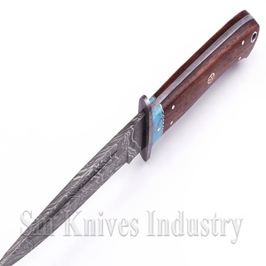Custom Hand Made Damascus Hunting Knife with turquoise stone <b>spacer</b> (Smk1347) - Product Image 3