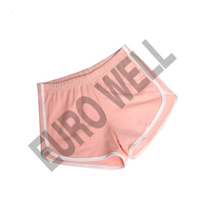 Pantalones cortos de gimnasio con logotipo personalizado para mujer 100% algodón de cintura alta de talla grande ropa atlética transpirable Fitness Yoga Gear - Product Image 4