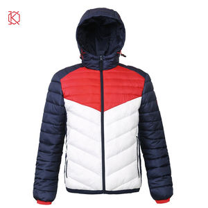 2023 chaqueta de burbujas acolchada con estampado completo personalizado para hombres, acolchada gruesa de invierno con cuello con capucha hecha de tela de plumón - Product Image 1