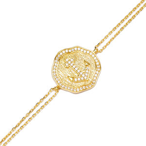 Pulsera de plata de ley 925 con diseño de ancla, Charm redondo, turco, hecho a mano, venta al por mayor - Product Image 3