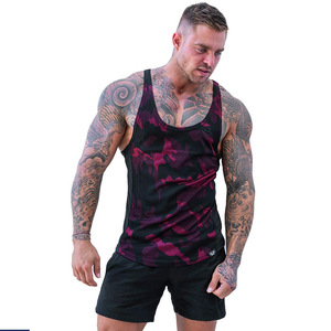 Customised Camo Sublimation <b>Men</b> Tank Top Wholesale Gym Workout Male Fashion <b>Singlet</b> Top - Product Image 4