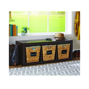 Cesta de almacenamiento de jacinto de agua de paja natural con asas Cesta de organización del hogar Hecho en Vietnam FBA para productos de Amazon - Product Image 2