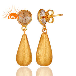 แต่งงานสวม rutilated ควอตซ์22K สีเหลืองทองชุบเงินต่างหูหยดน้ำเครื่องประดับคอลเลกชันคลาสสิก - Product Image 3