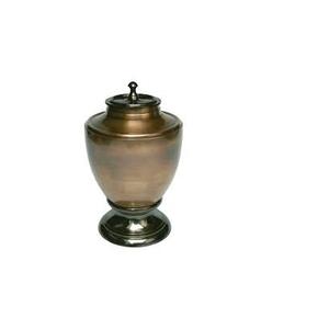 โกศเผาทองแดงชิ้นขัดธรรมชาติพร้อมฝาและลูกบิดขัดเงา - Product Image 1