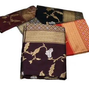 Abbigliamento da festa con camicetta di design surat materiale sari indiano Bollywood con camicetta grossista sari di colore nero