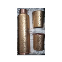 Bouteille d'eau en cuivre martelé, écologique, portable, classique, décorative, imprimée, personnalisable en taille et logo, faite à la main, pour les fêtes