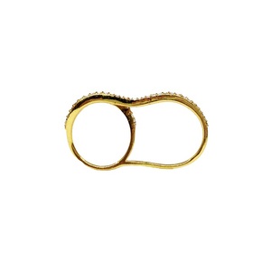 Bague à motif de nid d'abeille, en argent Sterling 925 et or - Product Image 2