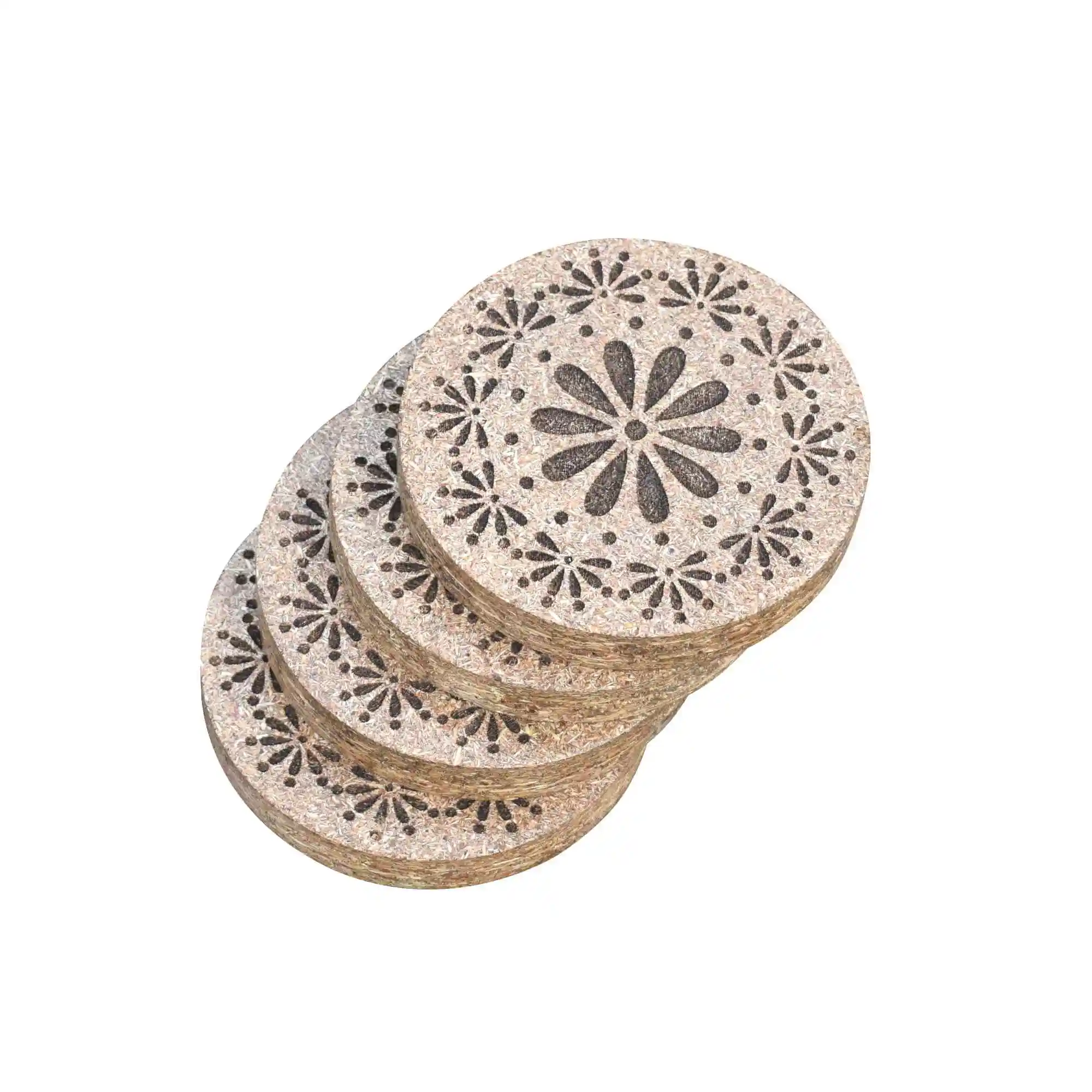 Round Cork Coaster Set of 4 laser Engraved wood coaster blanks Kitchen & Tabletop Table Decoration & Accessories Mats & Pads