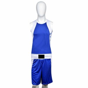 Mens Boxing Satin Trunks Set Boxing Clubs Adult Fighter Kickboxing Vest Shorts - Product Image 3