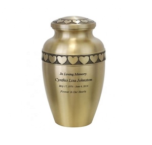 Precio de fábrica directo, urnas hechas a mano, urna de cremación de latón grabada personalizada para cenizas humanas - Product Image 4
