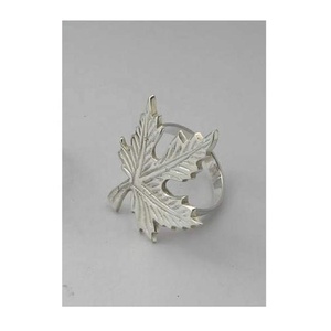 Leaf Shaped Napkin Ring Rare Designed Silver Leaf Napkin Holder for Dining Table Decorations Premium Pure Modern <b>Tissue</b> Holder - Product Image 5