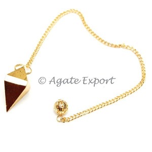 Ensemble de sept chakras, pierres précieuses minérales naturelles, pendule en métal à facettes, vente en gros, collier pendule - Product Image 2