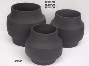 Black Metal Pot Decorative <b>Vase</b> in Mat Black Modern Decorative Metal Aluminium <b>Vase</b> <b>Set</b> <b>of</b> <b>3</b> Piece Home Decoration - Product Image 2