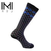 Chaussettes de basketball montantes à compression motif patchwork en Spandex/Nylon avec logo personnalisé pour l'automne – Vente en gros