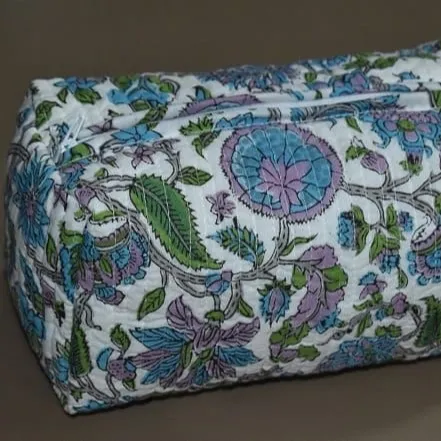 Bolsa de mão estampada do bloco da mão, bolsa elegante de algodão 100% puro para as mãos