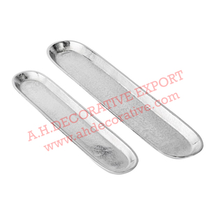 Plateau de service en métal artisanal de conception moderne, en aluminium poli décoratif, pour mariage, maison, hôtel - Product Image 6