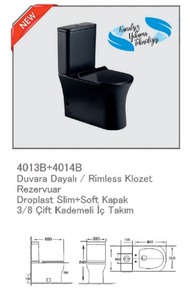 Inodoro turco de doble descarga, cubierta blanda delgada montada en el suelo, depósito sin montura de dos etapas, sifón de dos piezas moderno de cerámica 3/8 - Product Image 3