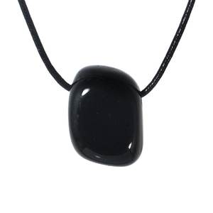 Stone Pendant Black Obsidian Pebbel Healing Pendant Stone Tumbled Pendant Crystal Tumbled Gemstone Agate Necklace Wholesaler - Product Image 6