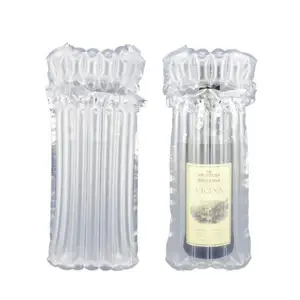 Saco inflável para embalagem de garrafa de vinho, saco de filme de bolha de ar com amortecimento, embalagem de material de proteção para garrafa de vidro