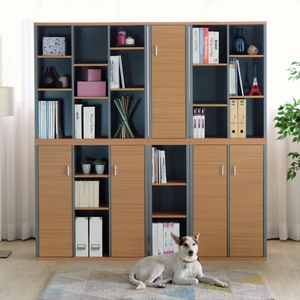 3-tier wooden storage cabinet with door - Product Image 3