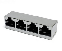 Transformateur de type à trou traversant avec port LED 1x4 Connecteur jack modulaire RJ45 blindé
