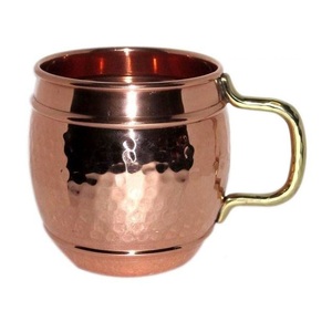 Tasses en cuivre pur portatives de conception fantaisie chopes à bière martelées portatives tasses de verres personnalisées pour la décoration et les cadeaux - Product Image 6