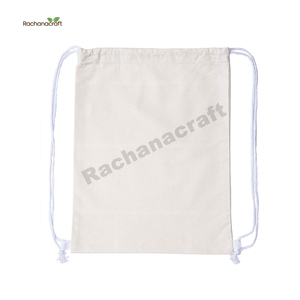 Canvas Draw <b>String</b> <b>Bag</b> Of Cotton Custom Logo Eco-friendly Drawstring Backpack For Carrying Vegetables And Package - Product Image 2