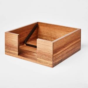 Natural Wooden Napkin <b>Paper</b> Holder Container Rustic <b>Brown</b> Wooden Color & Holder Creative <b>Tissue</b> Boxes for Selling - Product Image 6