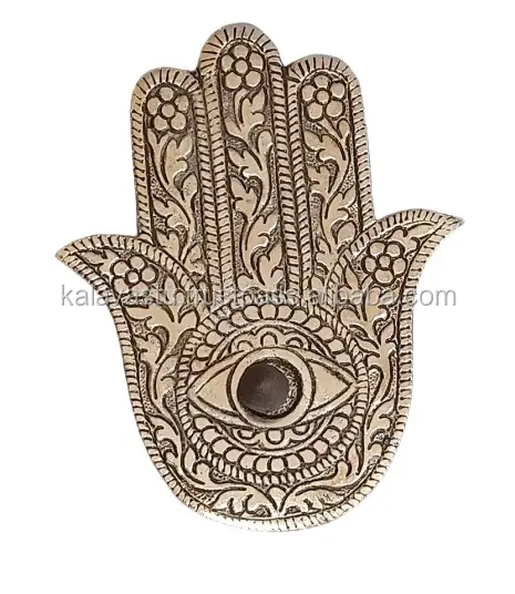 Hamsa ที่ใส่กำยานแบบมือถือทำจากอลูมิเนียม,ที่ใส่เถ้าไม้กฤษณาแท่นวางธูปแบบโบราณ