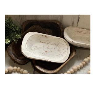 Tazón de madera de alta calidad, tazón de madera grande pulido personalizado de fábrica con recipiente de corteza de madera real - Product Image 1