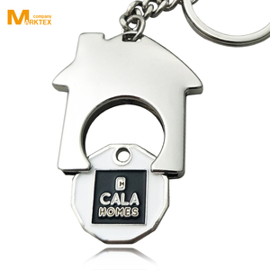 Porte-clés à pièces avec chariot en métal rempli, nouveau, personnalisé, taille européenne, dollar, couleur - Product Image 1