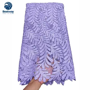 Bestway African Pure White Chemical Water Soluble Cord Guipure Lace Fabric