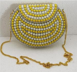 Bolso de mano de mosaico de Metal con estilo, bolso de noche de fiesta Vintage de lujo con estilo de sobre con patrón de piedra - Product Image 5