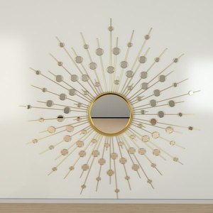Well Selling Iron <b>Mirror</b> Art <b>Irregular</b> Circular Living Room Metal Frame Wall <b>Mirror</b> Decor Christmas Vintage Luxury Space Casual - Product Image 2
