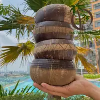 코코넛 쉘 그릇 제조 도매 사용자 정의 로고 ACAI BUHHDA 비건 코코넛 그릇 코코넛 쉘 그릇 홈 장식
