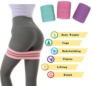 Bandes de résistance élastiques pour fessiers, en coton, tissu pour la gymnastique, prix d'usine, bas quantité minimale de commande - Product Image 5