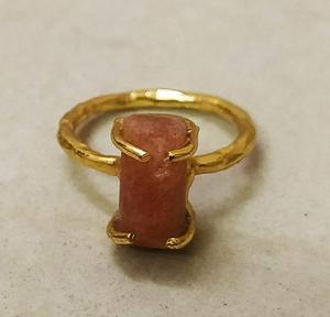 Pierre de soleil naturelle or poli 92.5 argent sterling non traité forme brute pierre précieuse Handame bague en gros - Product Image 5