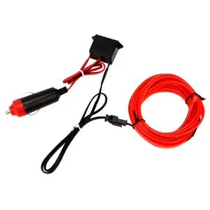 Luces frías led de 12v para coche cable flexible de neón el auto, 3m luz de neón led flexible cadena de alambre el que brilla