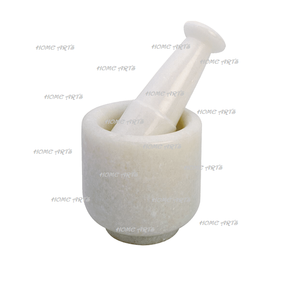 Marble <b>Mortar</b> And <b>Pestle</b> Customized Size Round Shape Garlic <b>Pestle</b> For Kitchen And Table Top Accessories - Product Image 5