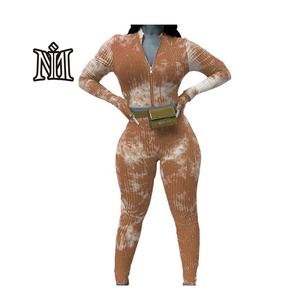 Conjunto Deportivo de Invierno para Mujer, Tie Dye, 100% Algodón, Resistente al Viento, Transpirable, Reversible, Sudadera con Cremallera y Top Corto - Product Image 6