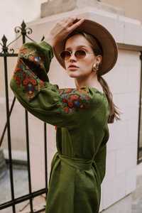 Vestido holgado elegante de estilo bohemio para mujer, vestido bordado a mano para el trabajo, escote en V, ropa de playa, vestido ucraniano 2021 - Product Image 2