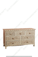 Commode à 7 tiroirs en os incrusté moderne en gros, meuble de salon, bar à domicile, meuble de sous-sol, artisanat de qualité indienne