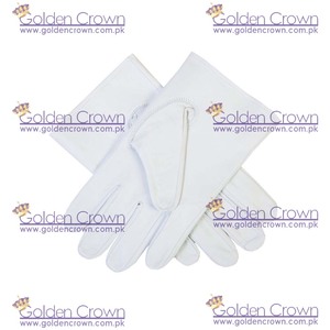 Gants en cuir blanc maçonnique en gros de haute qualité avec patch carré et boussole Gants maçonniques blancs | Fournisseur de gants de parade - Product Image 5