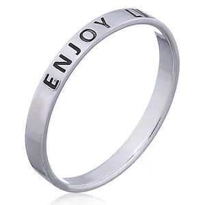 Anillo de banda de plata de ley "Enjoy Life"