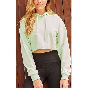 เสื้อฮู้ดสั้นแบบมีฮู้ดสำหรับผู้หญิง GAF ผลิตตามสั่ง แฟชั่นลำลองทันสมัย ผ้าถักคุณภาพสูง ขายส่ง - Product Image 1