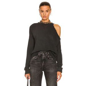 Sudadera de cuello redondo de algodón de peso pesado para mujer, sudadera de hombro liso personalizada para la temporada de invierno - Product Image 1